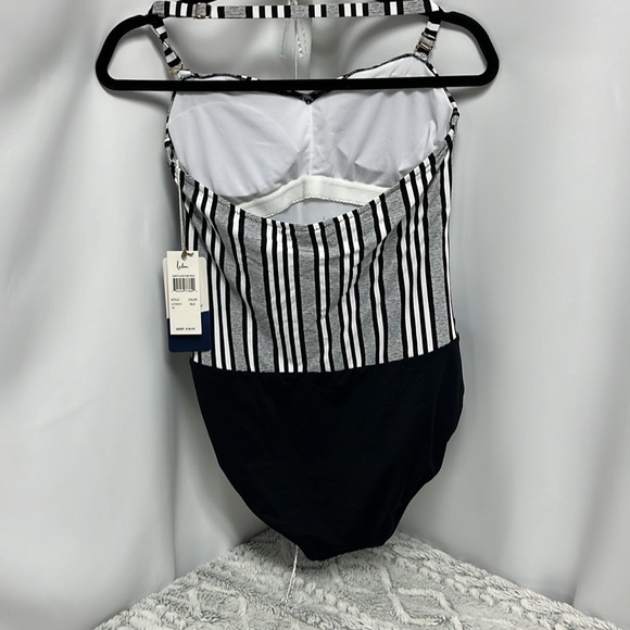 Leilani One Piece Swimsuit size 12 black and white - Picture 4 of 6